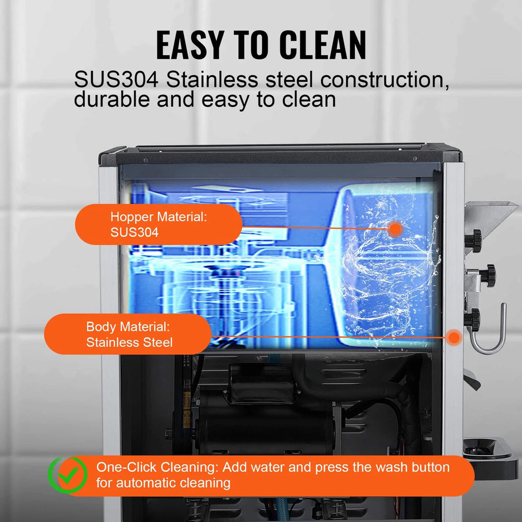 Commercial Single Flavor Hard Serve Stainless Steel Ice Cream Machine 20 25L H SAK20782 Saksby - Easy To Clean