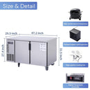 Commercial Stainless Steel Undercounter Worktop Freezer (SAK47218) - Saksby Wholesale - 9CF Dimensions