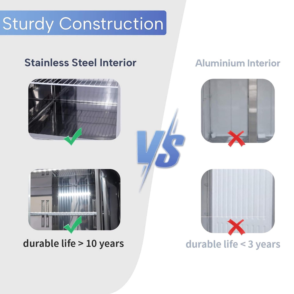 Commercial Stainless Steel Undercounter Worktop Freezer (SAK47218) - Saksby Wholesale - Durability