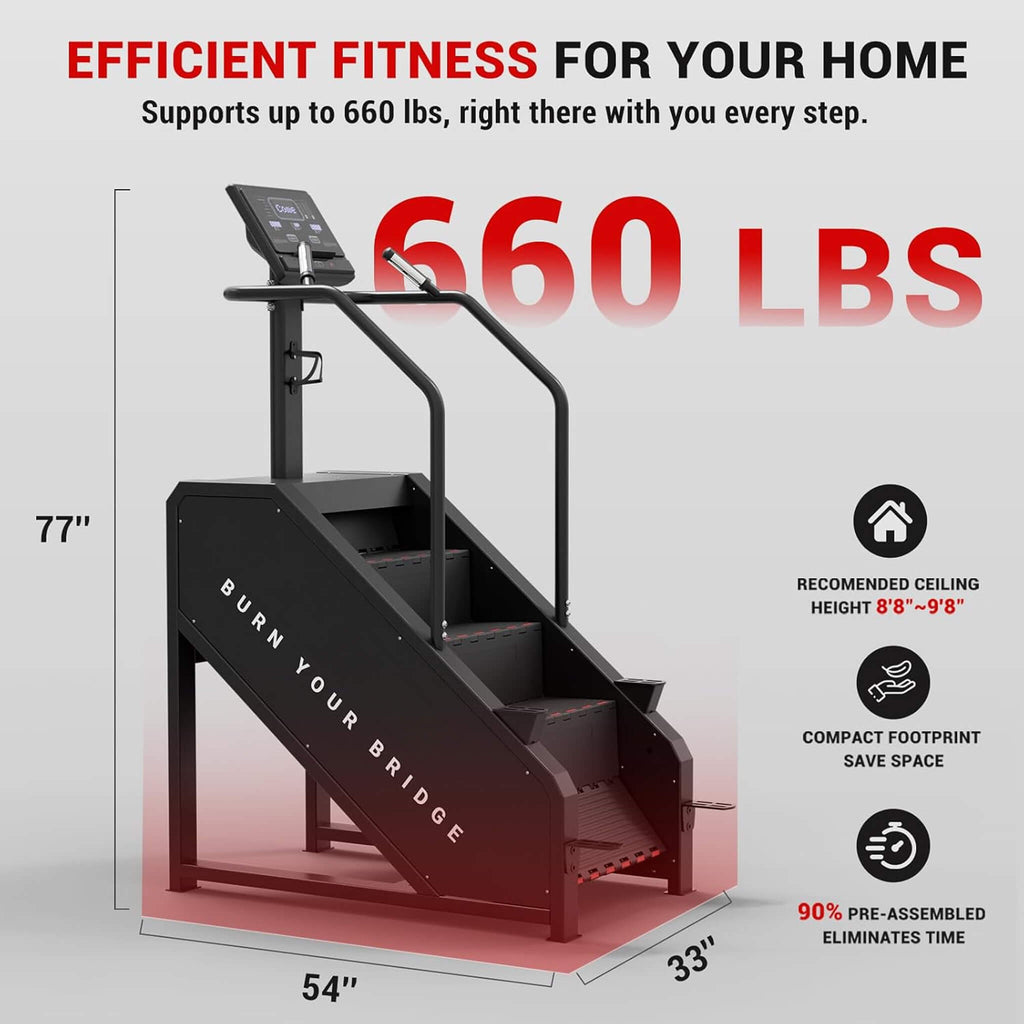 Commercial Stair Stepper With LED Display And 15 Resistance Levels (SAK91837) - Saksby Wholesale - Dimensions
