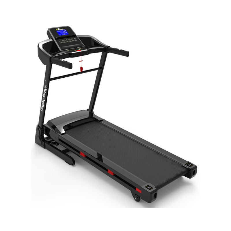 Compact 3.5HP Foldable Electric Treadmill With Bluetooth, LCD Display & 12 Pre-Set Running Programs (SAK25879) - Saksby Wholesale - Left Back View
