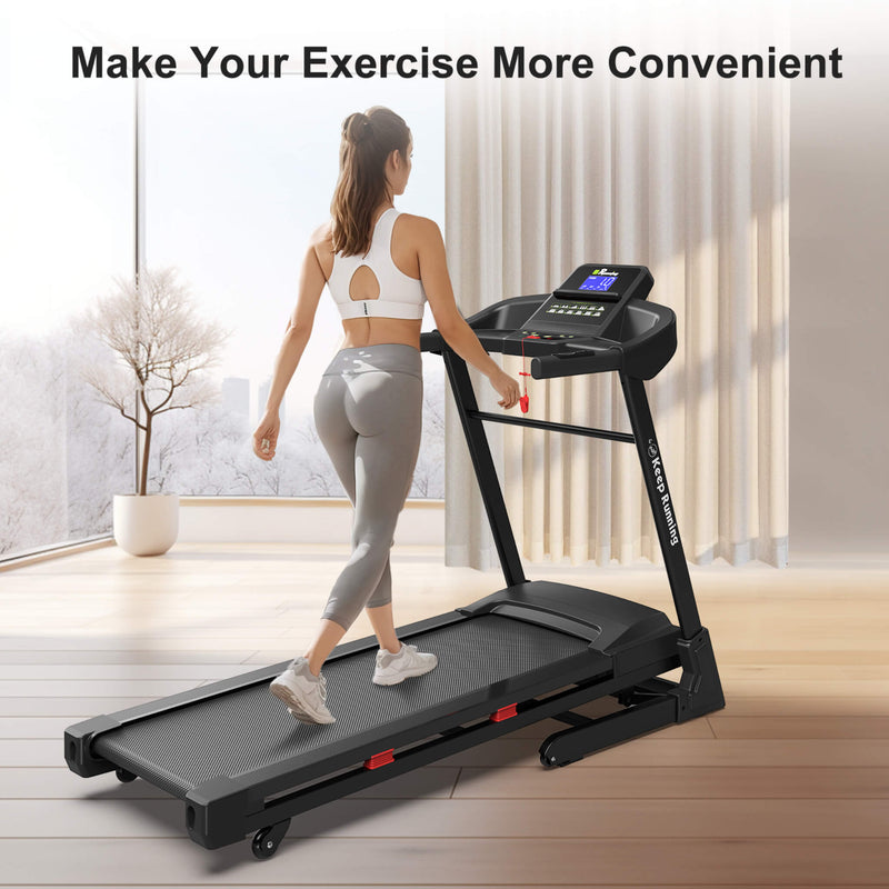 Compact 3.5HP Foldable Electric Treadmill With Bluetooth, LCD Display & 12 Pre-Set Running Programs (SAK25879) - Saksby Wholesale - LifestyleView