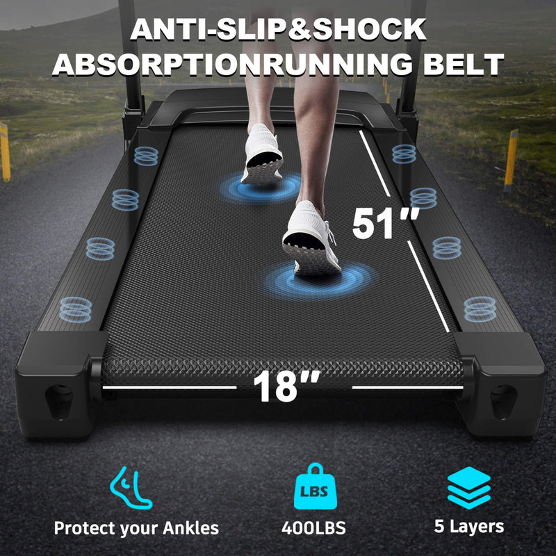 Compact 3.5HP Foldable Electric Treadmill With Bluetooth, LCD Display & 12 Pre-Set Running Programs (SAK25879) - Saksby Wholesale - Treadmill Dimension View