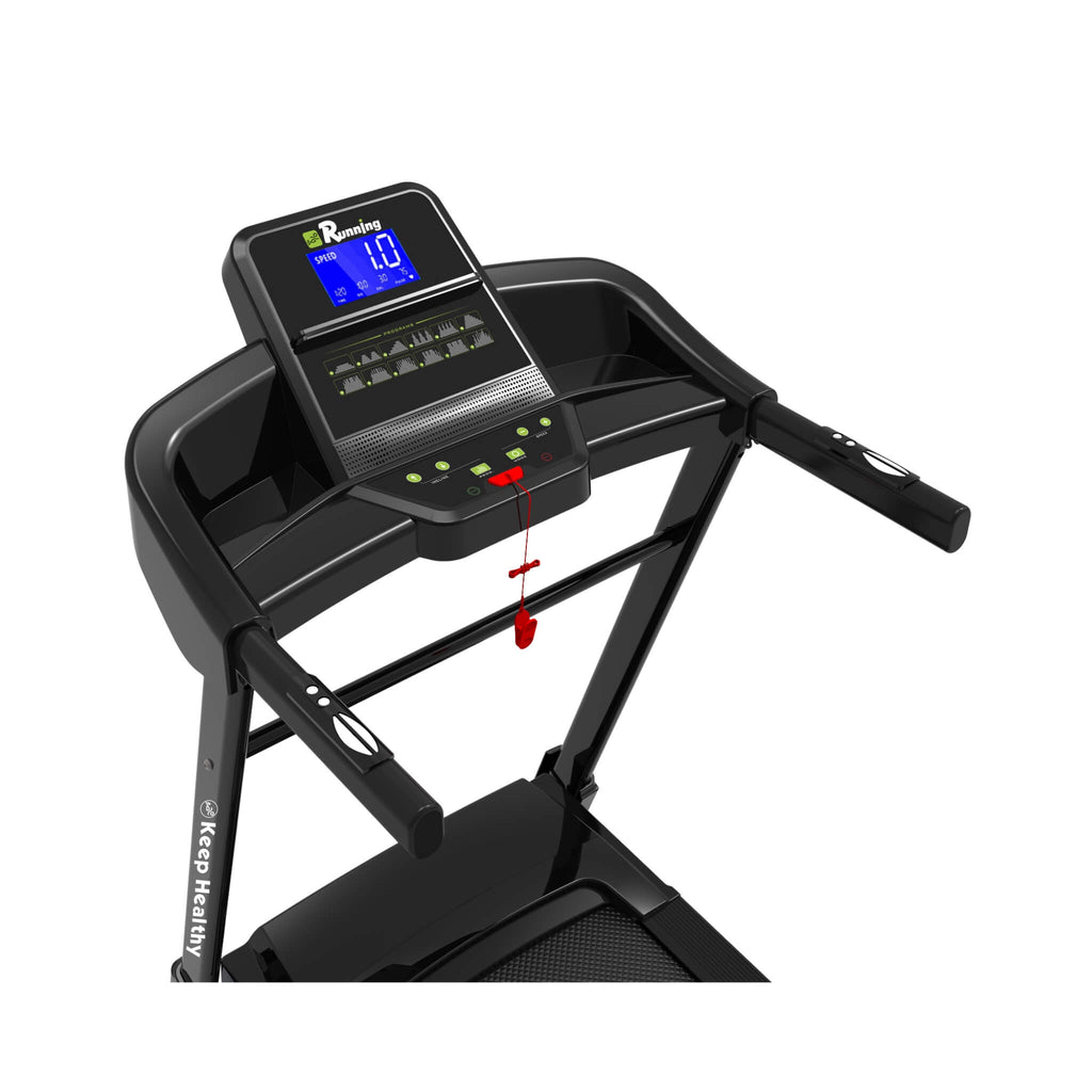 Compact 3.5HP Foldable Electric Treadmill With Bluetooth, LCD Display & 12 Pre-Set Running Programs (SAK25879) - Saksby Wholesale - LCD Display View
