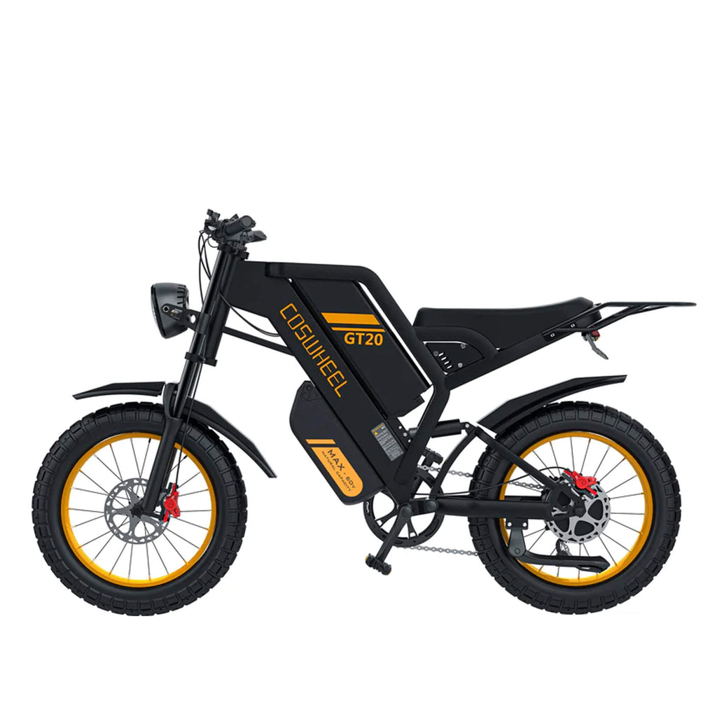 Coswheel GT20 Max 60V/40AH 2000W Dual-Battery Fat Tire Electric Bike (SAK30971) - Saksby Wholesale - Side Left View