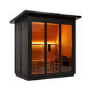 Custom Luxury Spruce Outdoor Steam Sauna With Canadian Wood, Heater & Stones (SAK87912) - Saksby Wholesale - Black Front Right View