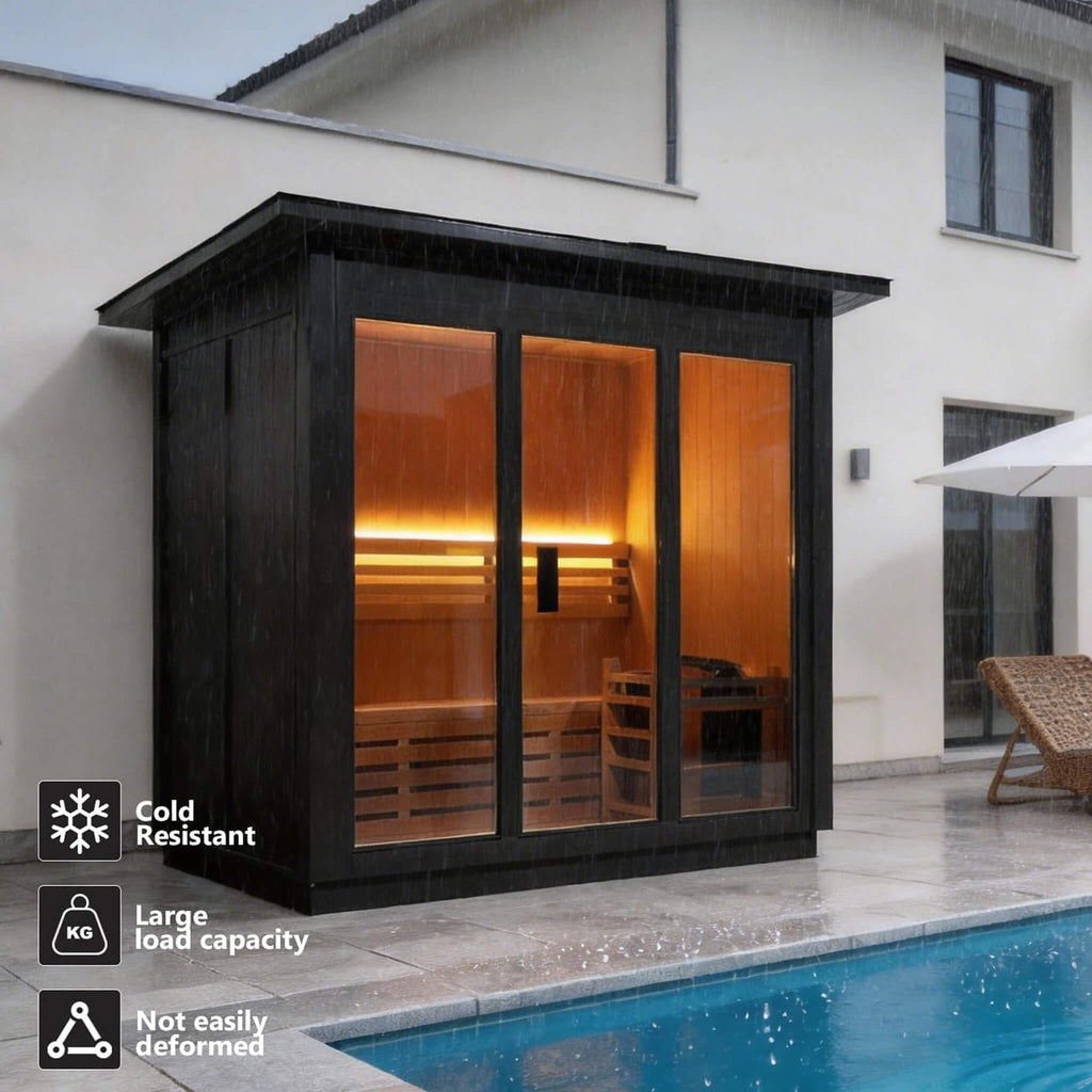 Custom Luxury Spruce Outdoor Steam Sauna With Canadian Wood, Heater & Stones (SAK87912) - Saksby Wholesale - Features