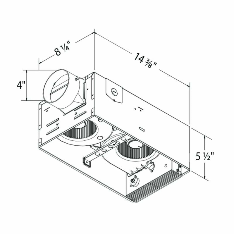 DELTABREEZ BreezRadiance 80 CFM Bathroom Fan With Light And Heater [RAD80L] (SAK29750)