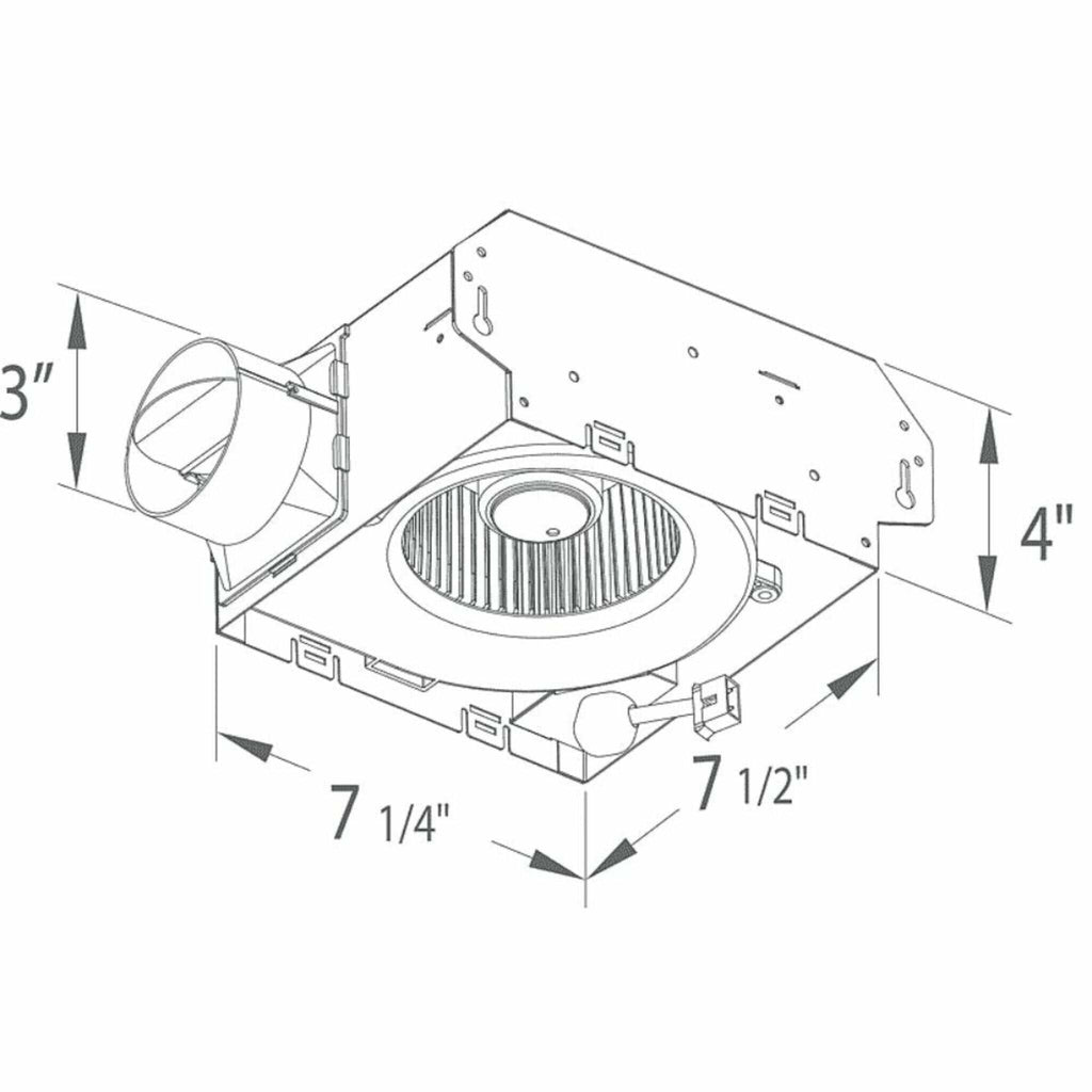 Deltabreez BreezSlim Edge Lit Dimmable LED 70 CFM Speed Bathroom Fan [SLM70ELED] (SAK54038)