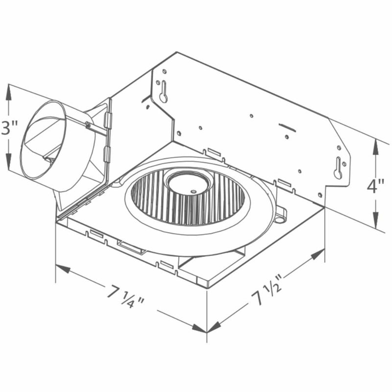 DELTABREEZ Slim Energy Efficient White Steel Vent Fan With LED Light [SLM50] (SAK48294)