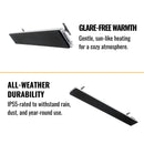 Dimplex DLW 70" Black Long Wave Radiant Electric Heater For Outdoor And Indoor, 3200W [DLW3200B24] (SAK89384) - Saksby Wholesale - Features View