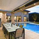 Dimplex DLW 70" Black Long Wave Radiant Electric Heater For Outdoor And Indoor, 3200W [DLW3200B24] (SAK89384) - Saksby Wholesale - Outdoor Dining Beside A Pool View