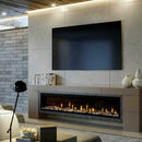 Dimplex Ignite Evolve Built-In Frosted Tumbled Glass Linear Electric Fireplace With Heat Boost System & Trim Kit (SAK59214) - Saksby Wholesale - Living Room View