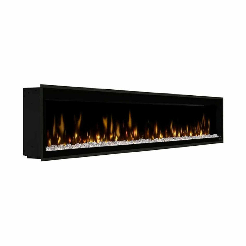 Dimplex Ignite Evolve Built-In Frosted Tumbled Glass Linear Electric Fireplace With Heat Boost System & Trim Kit (SAK59214) - Saksby Wholesale - Front Right View