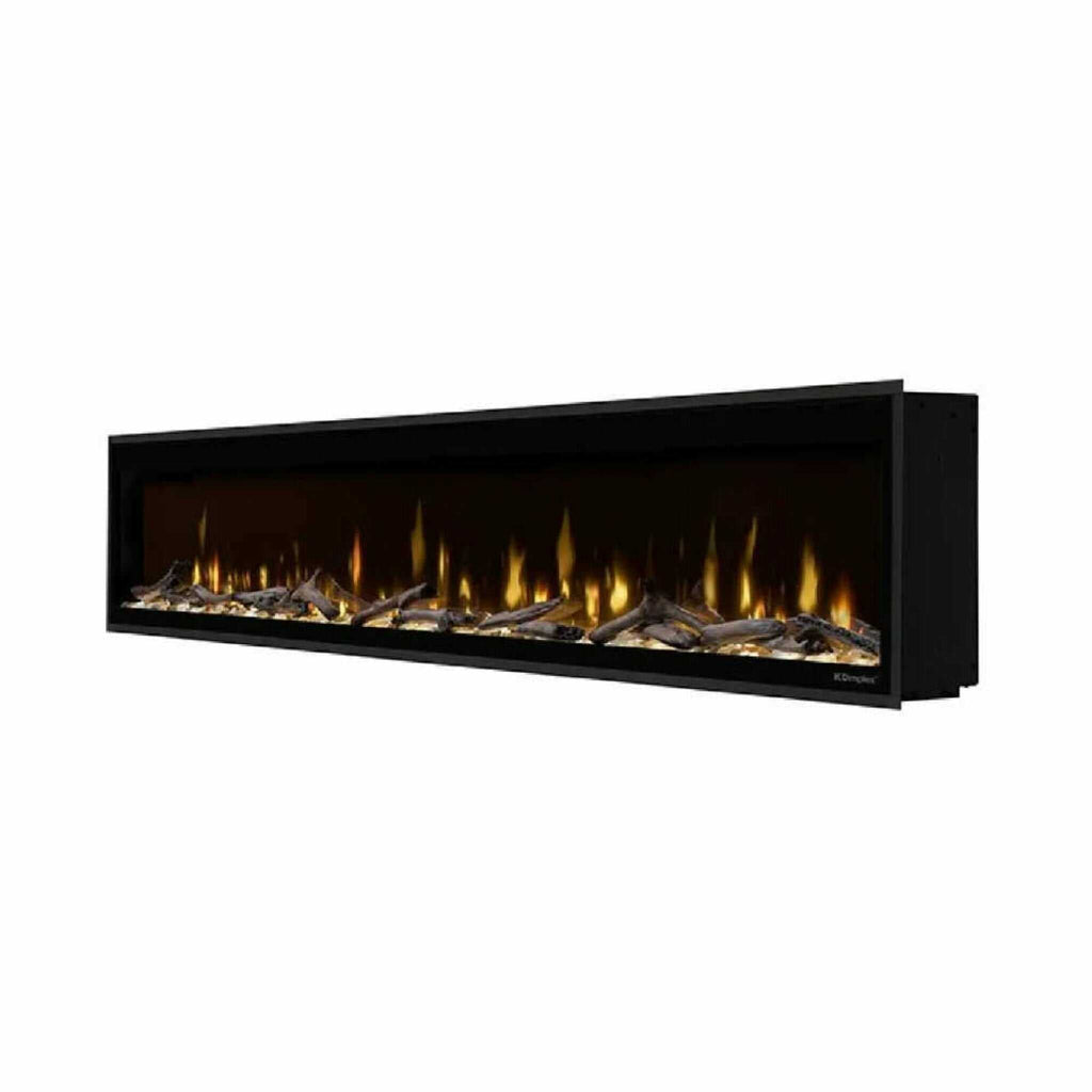 Dimplex Ignite Evolve Built-In Frosted Tumbled Glass Linear Electric Fireplace With Heat Boost System & Trim Kit (SAK59214) - Saksby Wholesale - Front Side View
