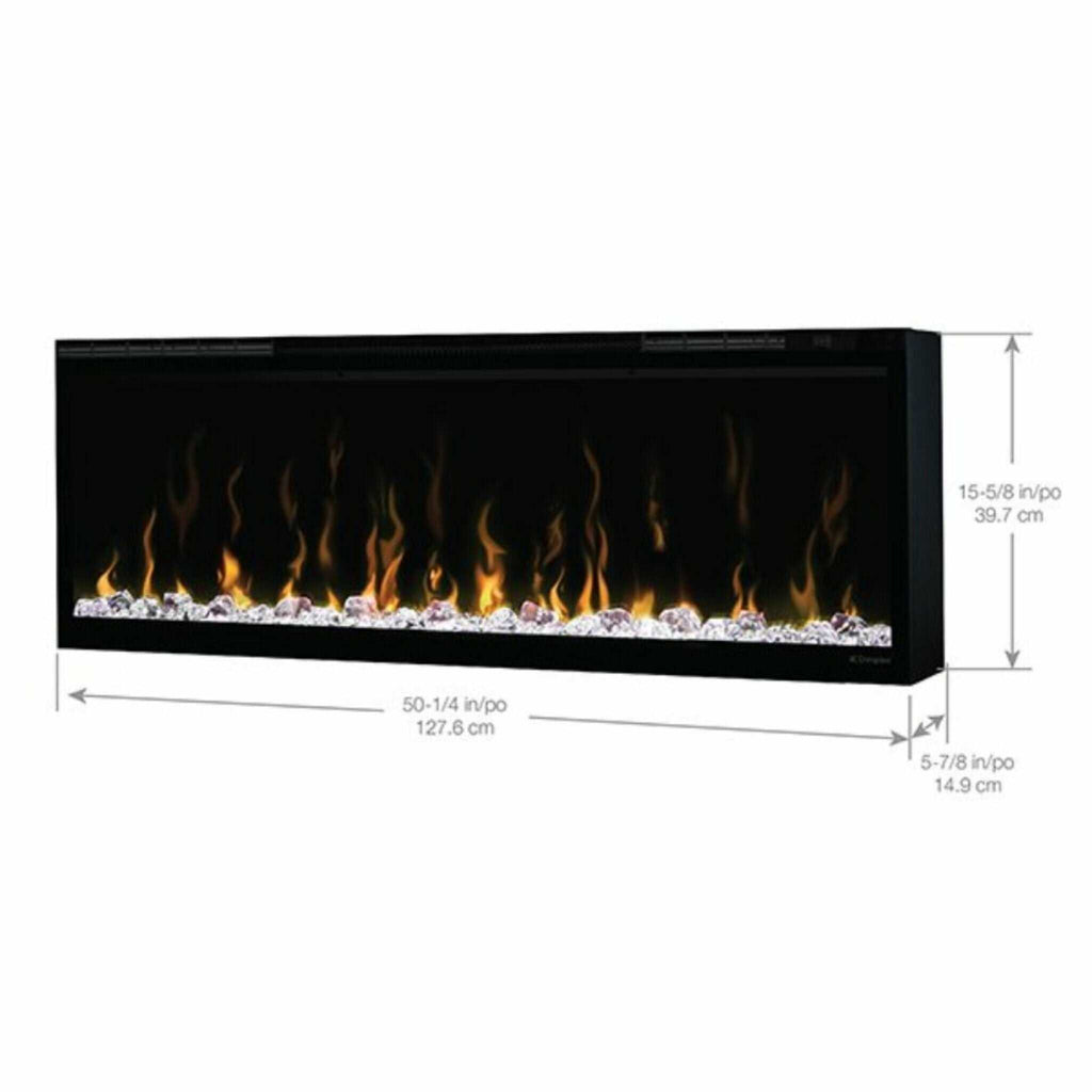 DIMPLEX IGNITEXL 50" Linear Fireplace Electric With Comfort Saver Heating System [XLF50] SAKSBY - Dimensions View