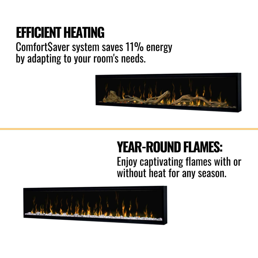Dimplex IgniteXL 74-Inch Premium Built-In Linear Electric Fireplace With Integrated Heater Fan [XLF74] (SAK14736) - Saksby Wholesale -
Features View