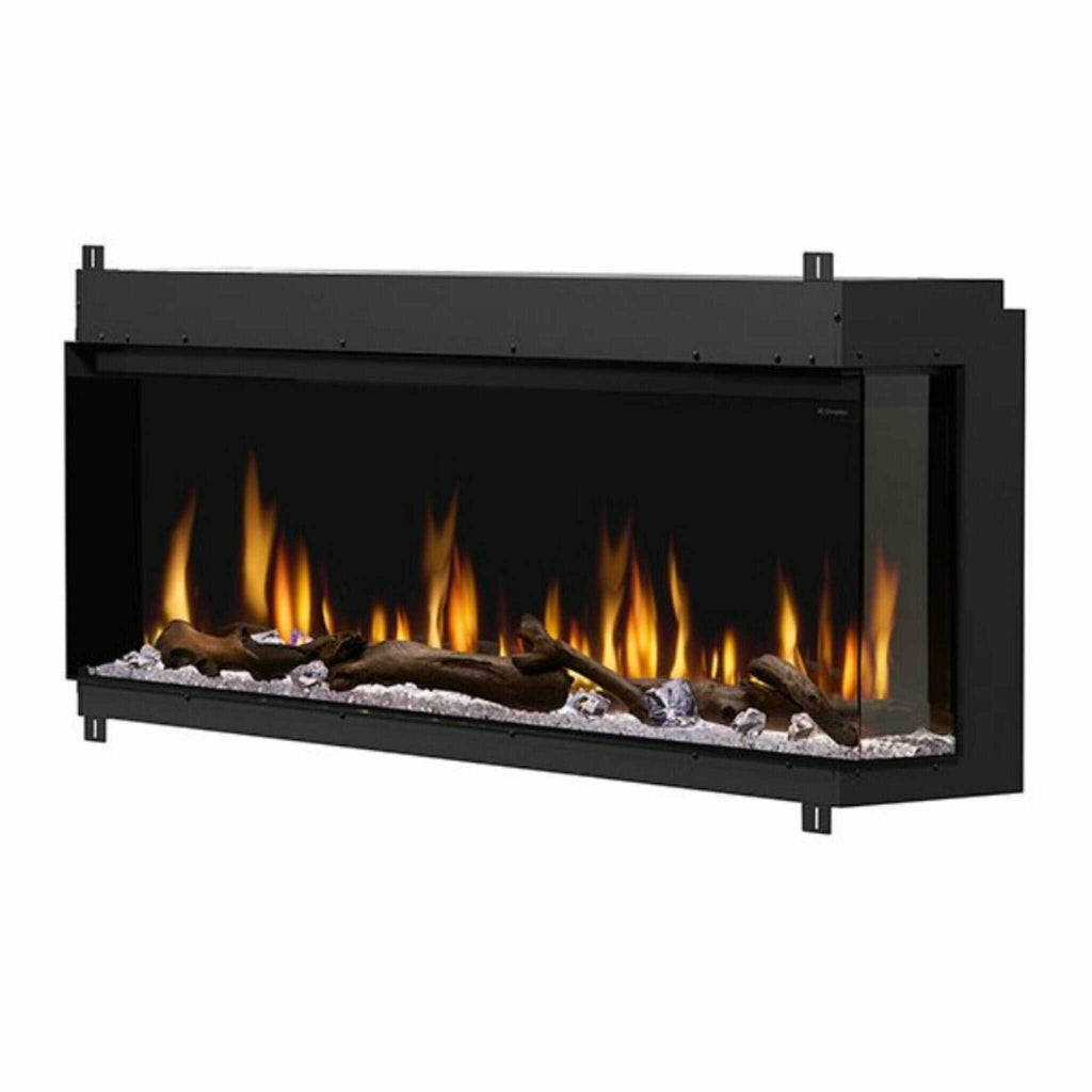 DIMPLEX IGNITEXL BOLD 60" Built-In Linear Modern Electric Fireplace With Multi Colored Flames [XLF6017-XD] SAKSBY Front Left View