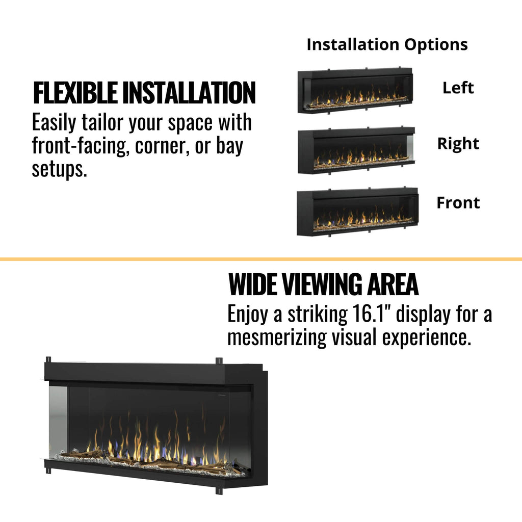 Dimplex IgniteXL Bold 60-Inch Built-In Linear Modern Electric Fireplace With Multi Colored Flames [XLF6017-XD] (SAK90413) - Saksby Wholesale - Features View
