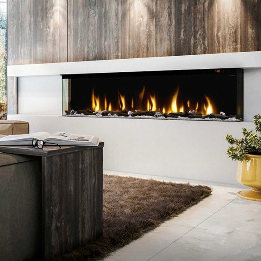 DIMPLEX IGNITEXL BOLD 74" Deep Built-In Linear Electric Fireplace [XLF7417-XD] SAKSBY Living Room View