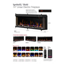 DIMPLEX IGNITEXL BOLD 74" Deep Built-In Linear Electric Fireplace [XLF7417-XD] SAKSBY Features  View