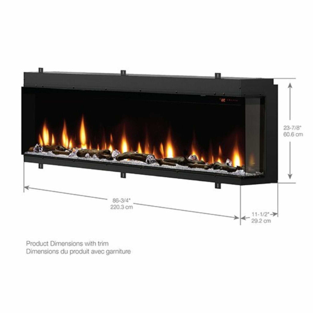 Dimplex IgniteXL Bold 88-Inch Linear Electric Fireplace [XLF8817-XD] (SAK17582) - Saksby Wholesale -
 Dimensions View