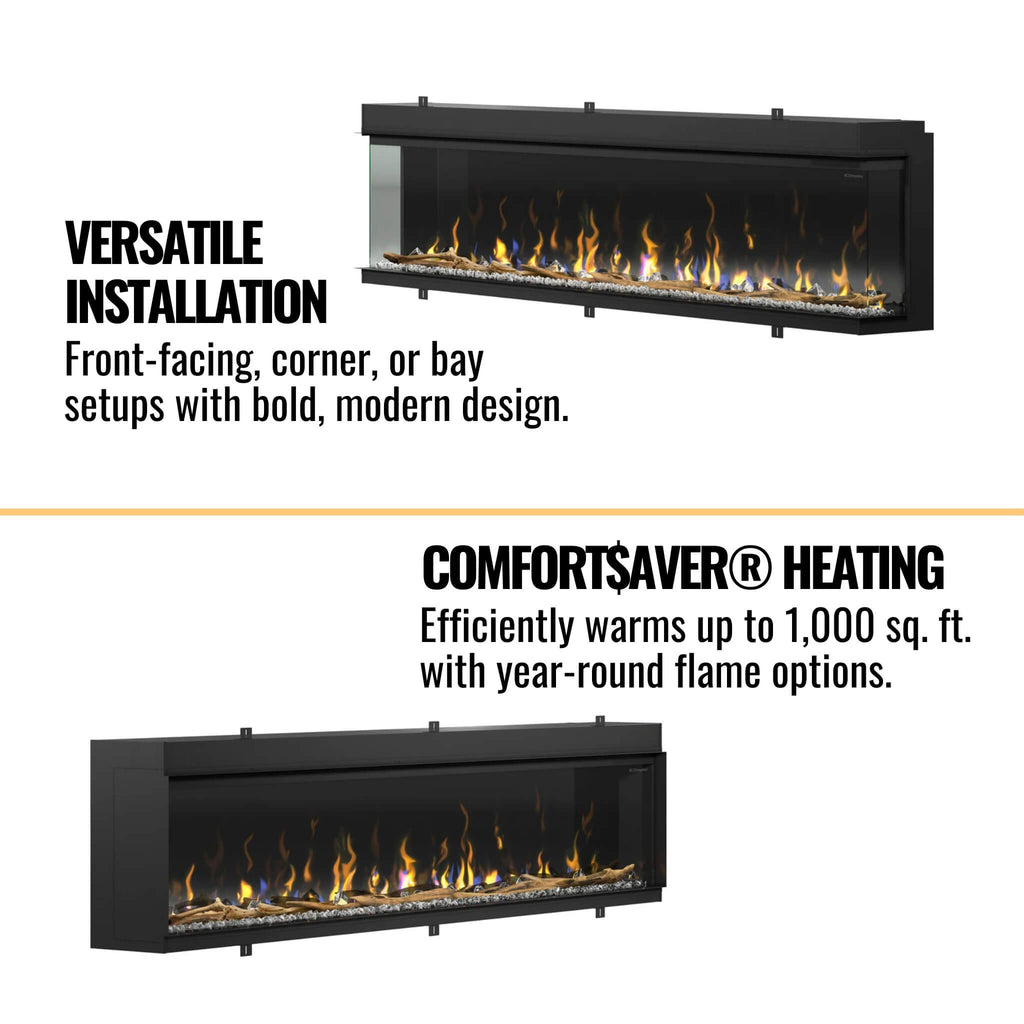 Dimplex IgniteXL Bold 100-Inch Smart Linear Multi Side View Built-In Electric Fireplace [XLF10017-XD] (SAK72359) - Saksby Wholesale - Features View