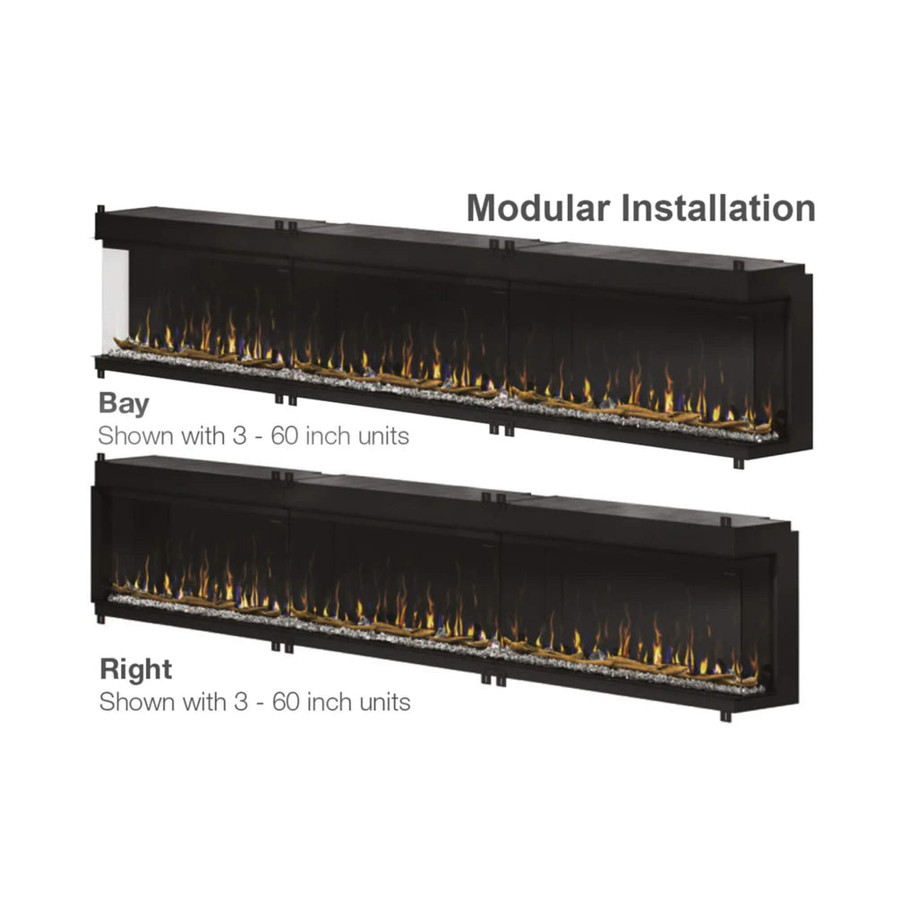 Dimplex IgniteXL Bold 100-Inch Smart Linear Multi Side View Built-In Electric Fireplace [XLF10017-XD] (SAK72359) - Saksby Wholesale - Modular Installation View