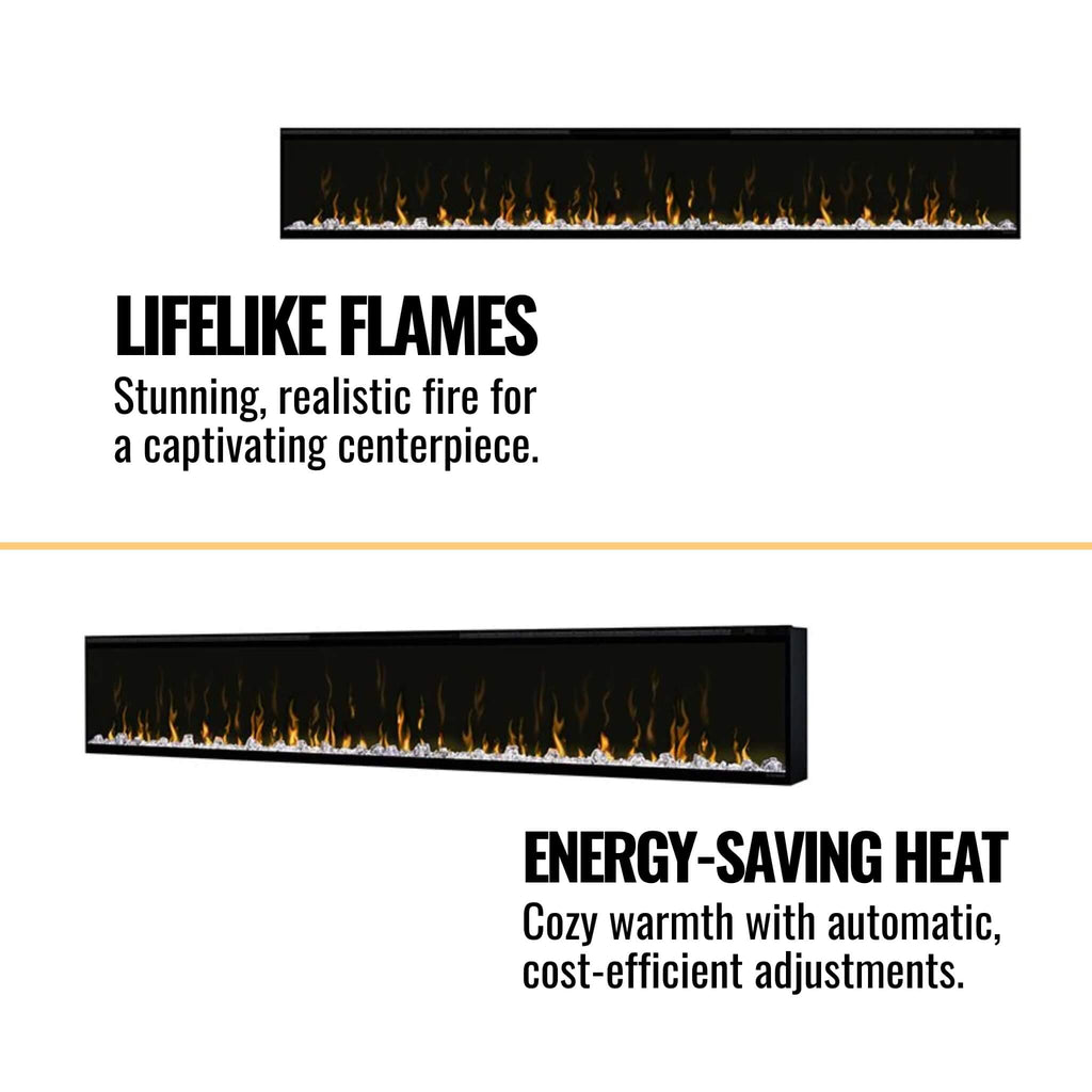 Dimplex IgniteXL 100-Inch Built-In Linear Electric Fireplace [XLF100] (SAK28479) - Saksby Wholesale - Features View
