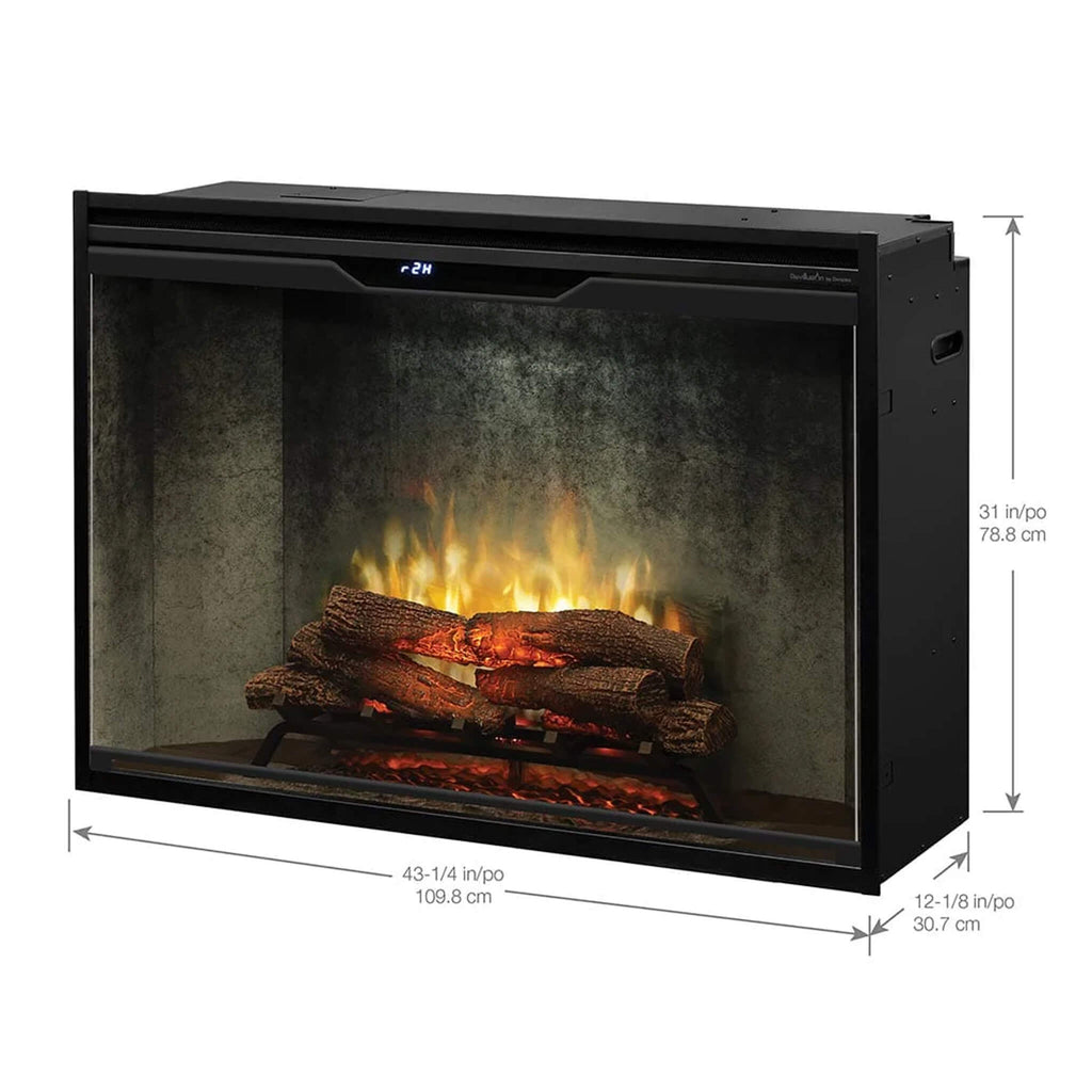 Dimplex Revillusion 30 Weathered Concrete Built In Electric Fireplace (SAK23891) Saksby - With Plug Kit 500002411 Dimensions View 