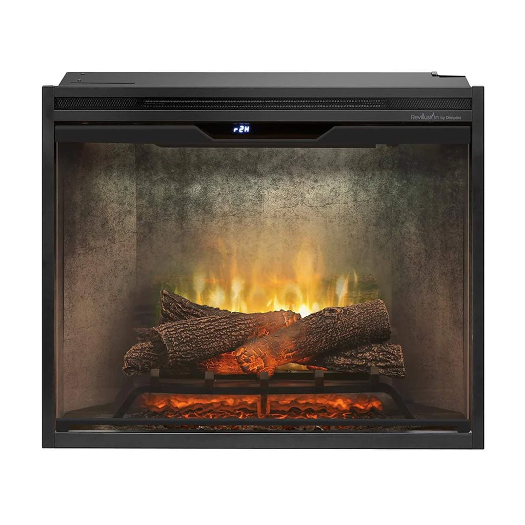 Dimplex Revillusion 30 Weathered Concrete Built In Electric Fireplace With Plug Kit Front View SAK23891