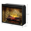 DIMPLEX REVILLUSION HERRINGBONE Brick Built-In Electric Firebox With Front Glass [RBF30/36/42] (SAK12893) - Saksby Wholesale - Dimensions View