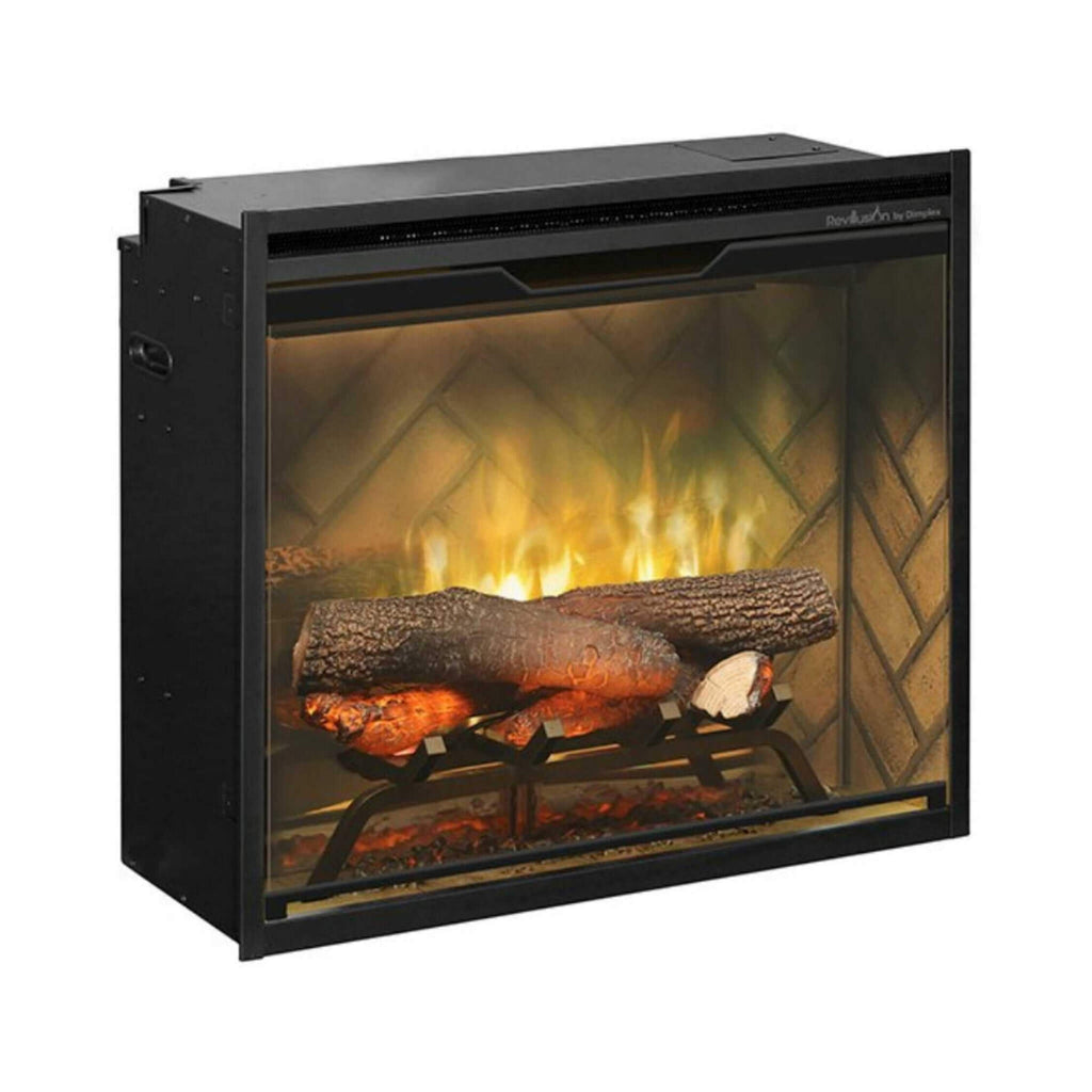 DIMPLEX REVILLUSION HERRINGBONE Brick Built-In Electric Firebox With Front Glass [RBF30/36/42] (SAK12893) - Saksby Wholesale - Front Right View