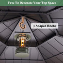 [13X15FT] Double-Tier Hexagonal Metal Hardtop Patio Gazebo (SAK84137) - Saksby Wholesale - Decorate Top Space