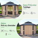 [13X15FT] Double-Tier Hexagonal Metal Hardtop Patio Gazebo (SAK84137) - Saksby Wholesale - Product Features