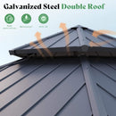 [13X15FT] Double-Tier Hexagonal Metal Hardtop Patio Gazebo (SAK84137) - Saksby Wholesale - Steel Roof Features