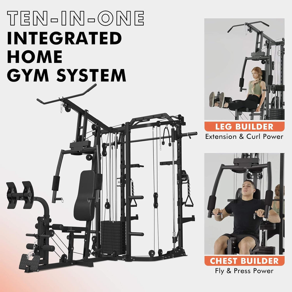 Dual Station Smith Machine with Cable Crossover Home Gym (SAK24079) - Saksby Wholesale - All-In-One