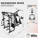 Dual Station Smith Machine with Cable Crossover Home Gym (SAK24079) - Saksby Wholesale - Dimensions
