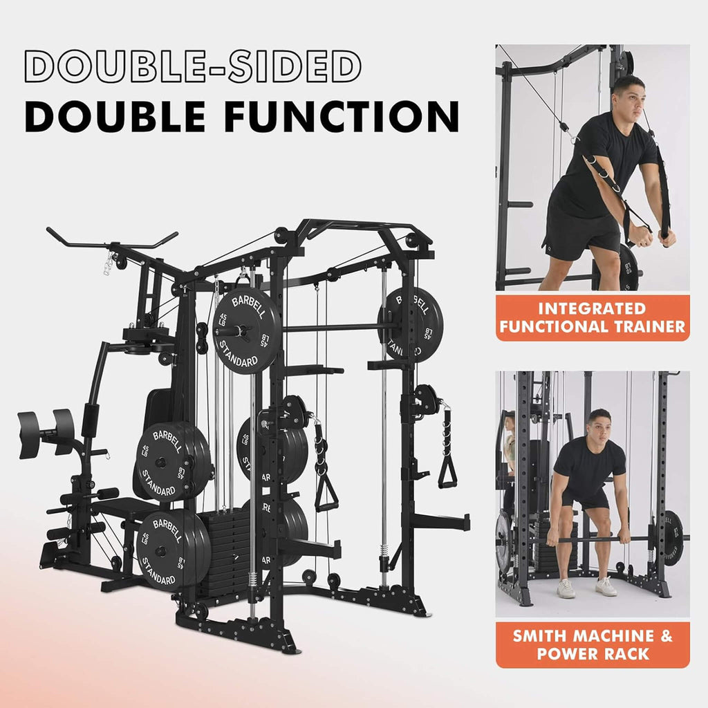 Dual Station Smith Machine with Cable Crossover Home Gym (SAK24079) - Saksby Wholesale - Double Sided