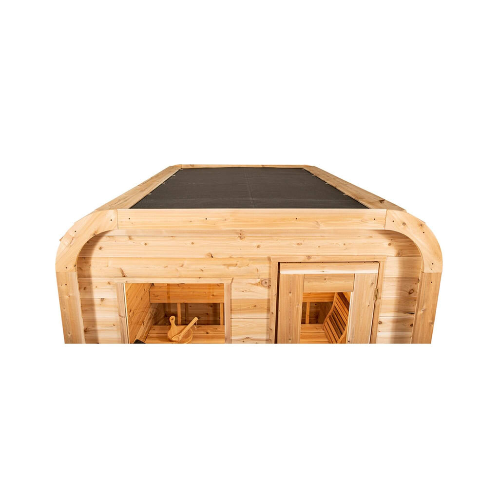 Dundalk Leisurecraft 4-Person Canadian Timber Luna Cube Sauna With Sloped Roof And Front Window [CTC22LU] (SAK96475) - Saksby Wholesale - Roof View