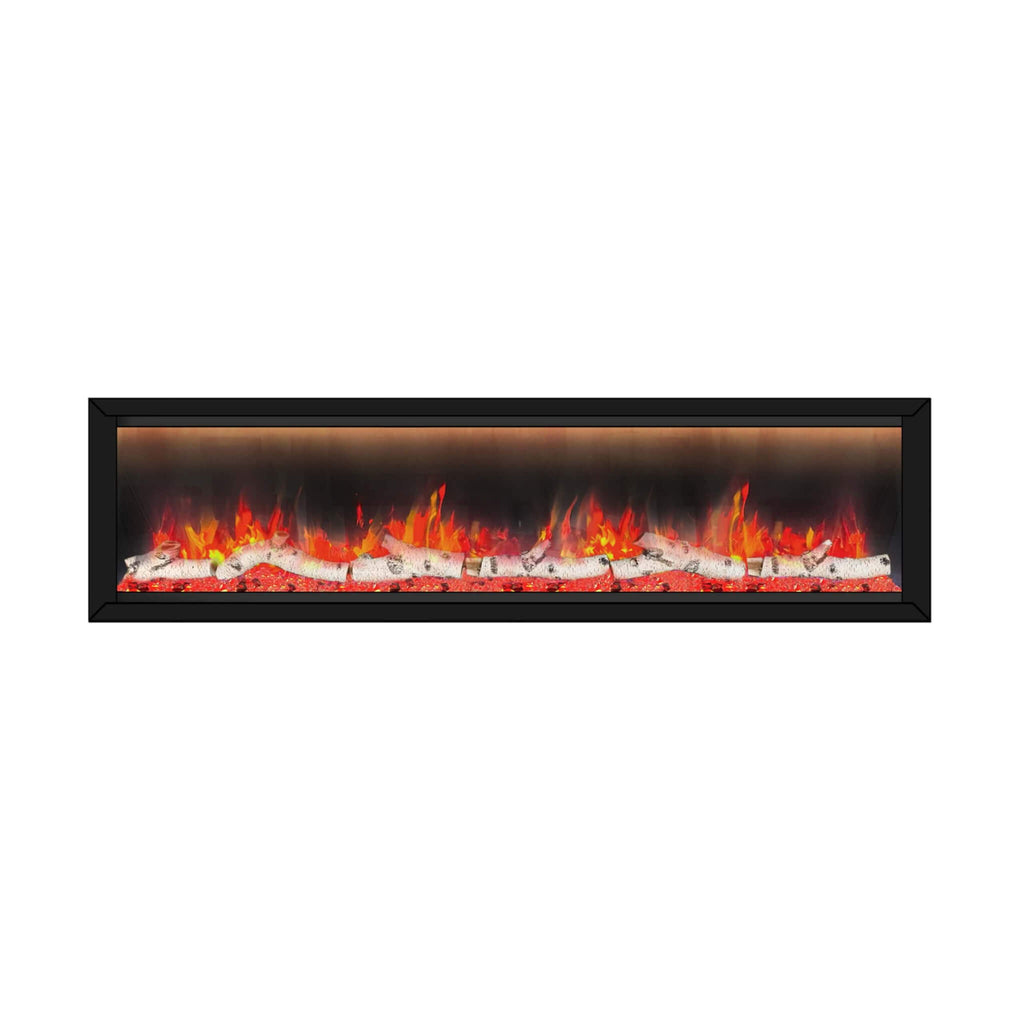 DYNASTY ALLEGRO 76" Black Smart Linear Electric Fireplace [DY-BFM76] SAKSBY - Front View