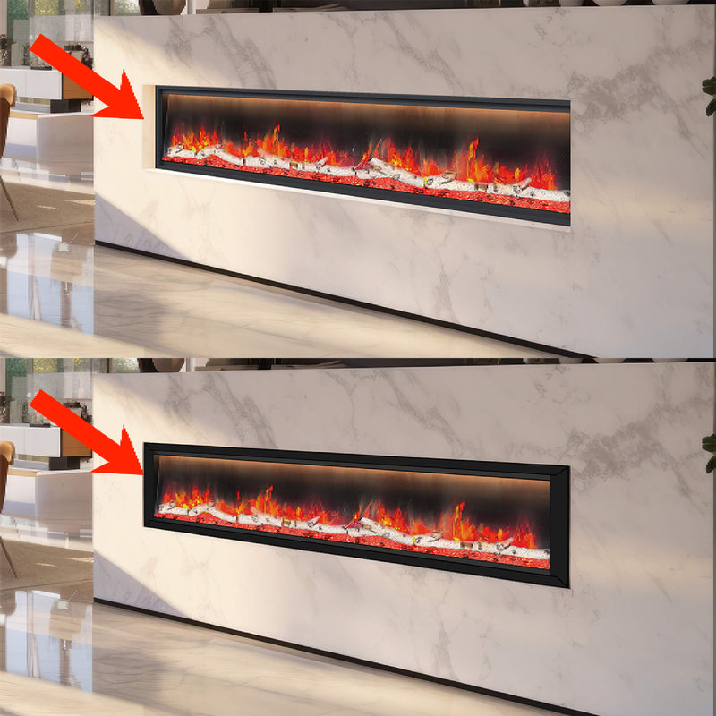 DYNASTY ALLEGRO 82" Flush Mount Smart Linear Electric Fireplace [DY-BFM82] SAKSBY - Installation View