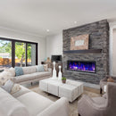 DYNASTY CASCADE 54" Recessed Smart Linear Electric Fireplace With Dynasty App [DY-BTX54] SAKSBY - Living Room View