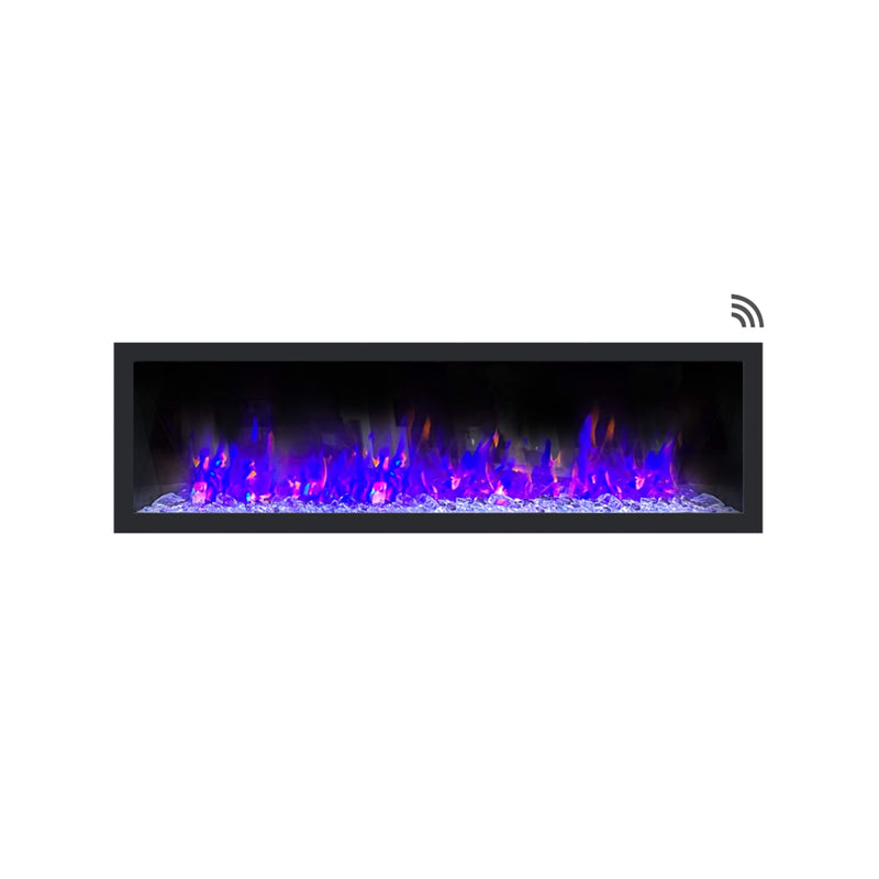 DYNASTY CASCADE 64" Smart Linear Electric Fireplace With Front Facing Heater [DY-BTX64]  SAKSBY Front View