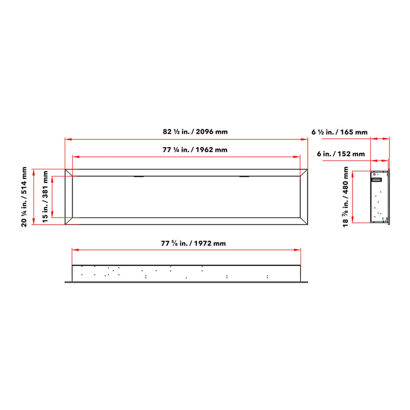 DYNASTY CASCADE 82" Recessed Linear Electric Fireplace [DY-BTX82] (SAK30567)