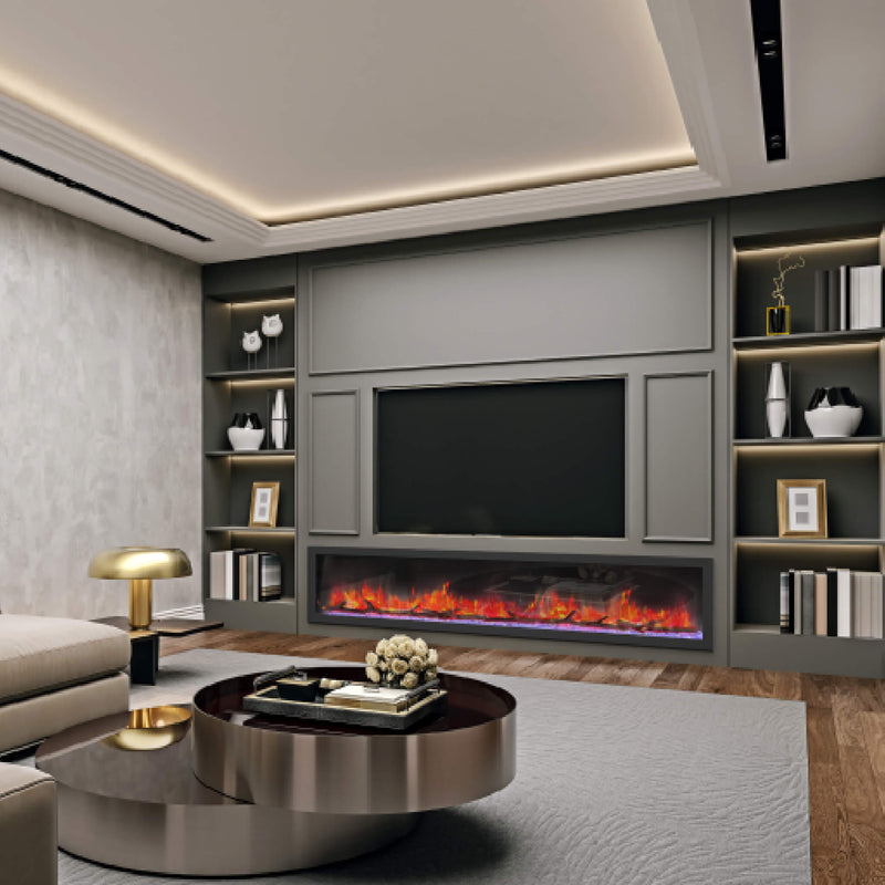 DYNASTY CASCADE 82" Recessed Linear Electric Fireplace [DY-BTX82] (SAK30567)