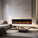 DYNASTY TEMPO 100" Virtual Linear Electric Fireplace [DY-FVX100] SAKSBY - Sala View