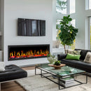 DYNASTY TEMPO 63" Virtual Linear Electric Fireplace With Multifunction Remote Control [DY-FVX76] SAKSBY Living Room View