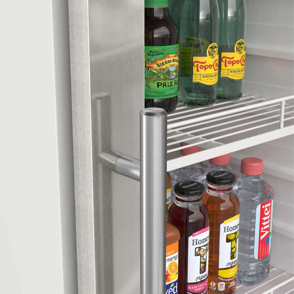 Edgestar 22-Inch 10.1 Cubic Feet Commercial Beverage Merchandiser With Temperature Alarm and Reversible Door [VBM101SS] (SAK45983) - Saksby Wholesale - Door Handle View