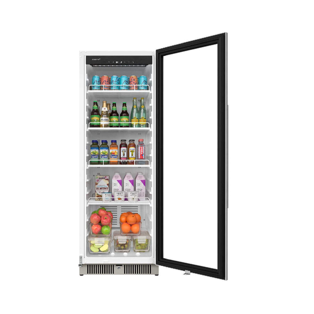 Edgestar 22-Inch 10.1 Cubic Feet Commercial Beverage Merchandiser With Temperature Alarm and Reversible Door [VBM101SS] (SAK45983) - Saksby Wholesale - Open Door View